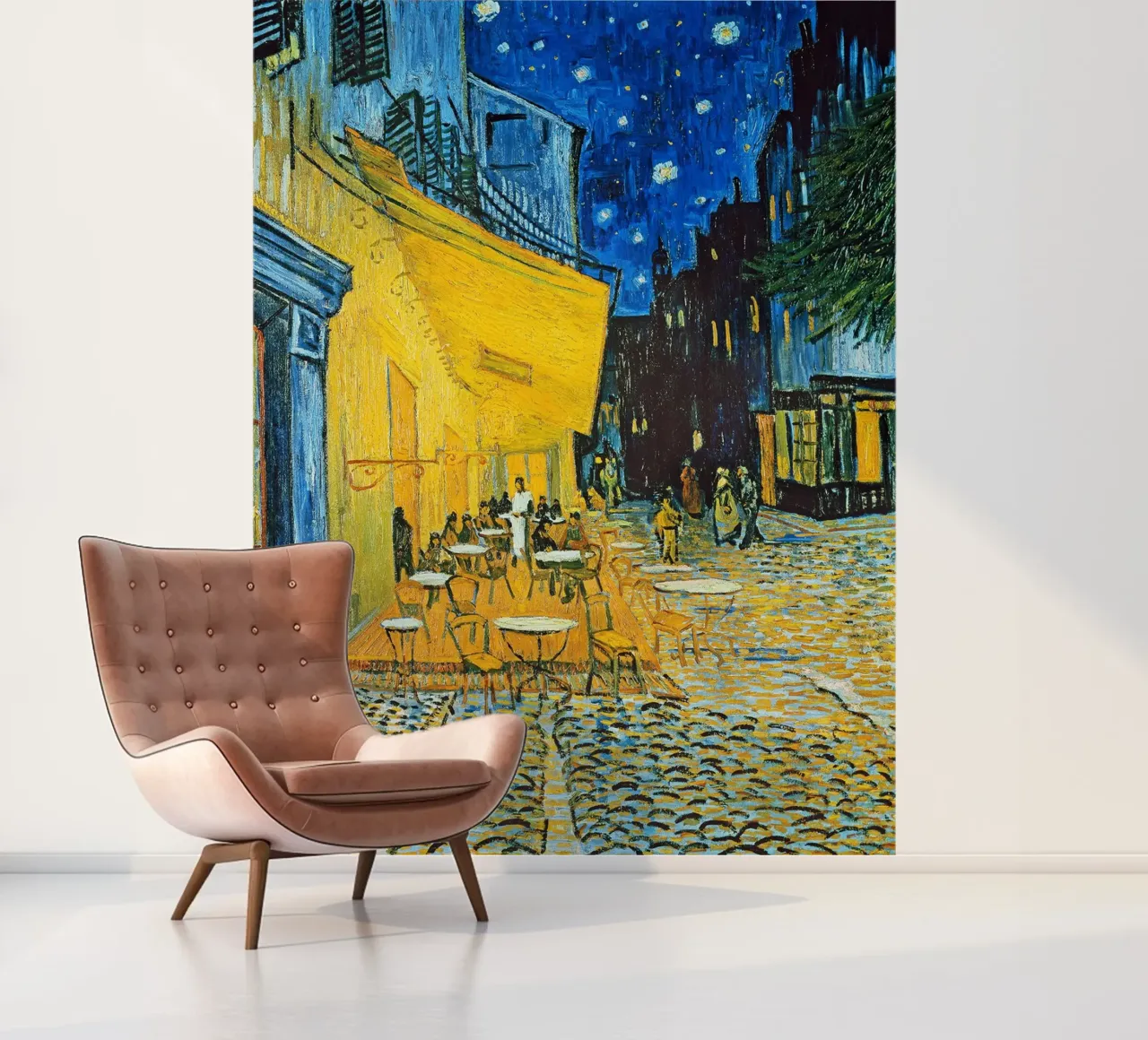 Terrace of a Café at Night photo wallpaper by ashcraft shop