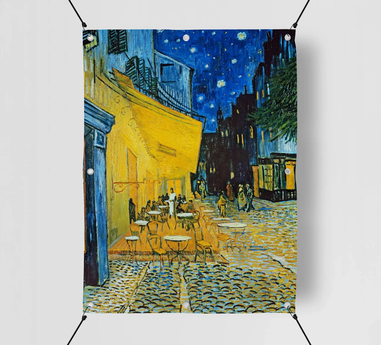 Terrazza di un caffè di notte telo in pvc da ashcraft shop