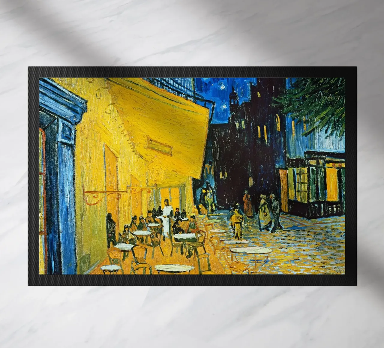 Terrazza di un caffè di notte zerbino da ashcraft shop