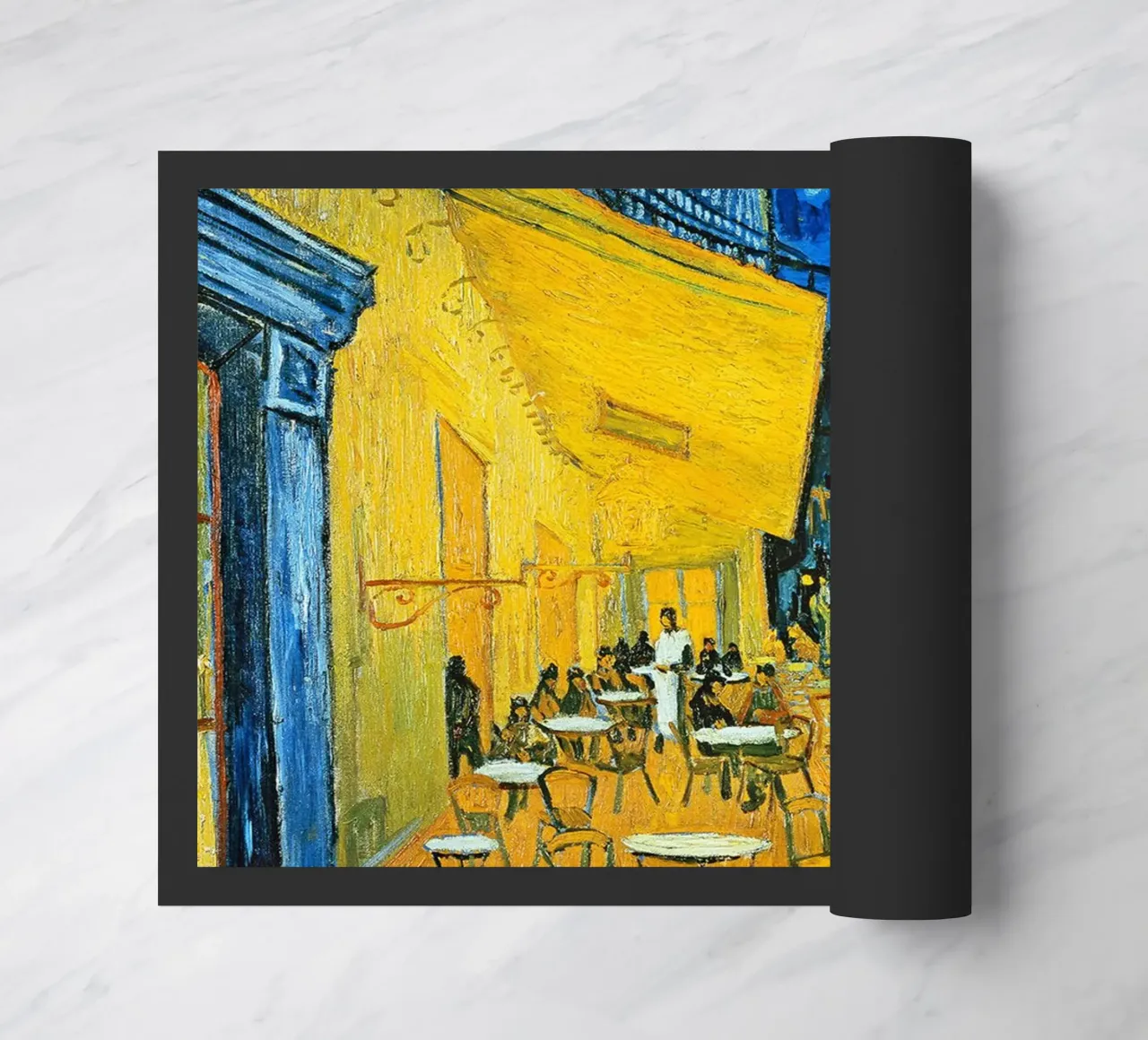 Terrazza di un caffè di notte zerbino da ashcraft shop