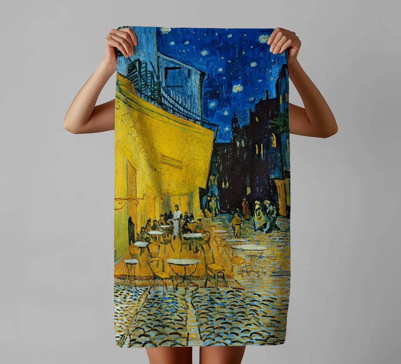 Terrazza di un caffè di notte asciugamano da bagno da ashcraft shop