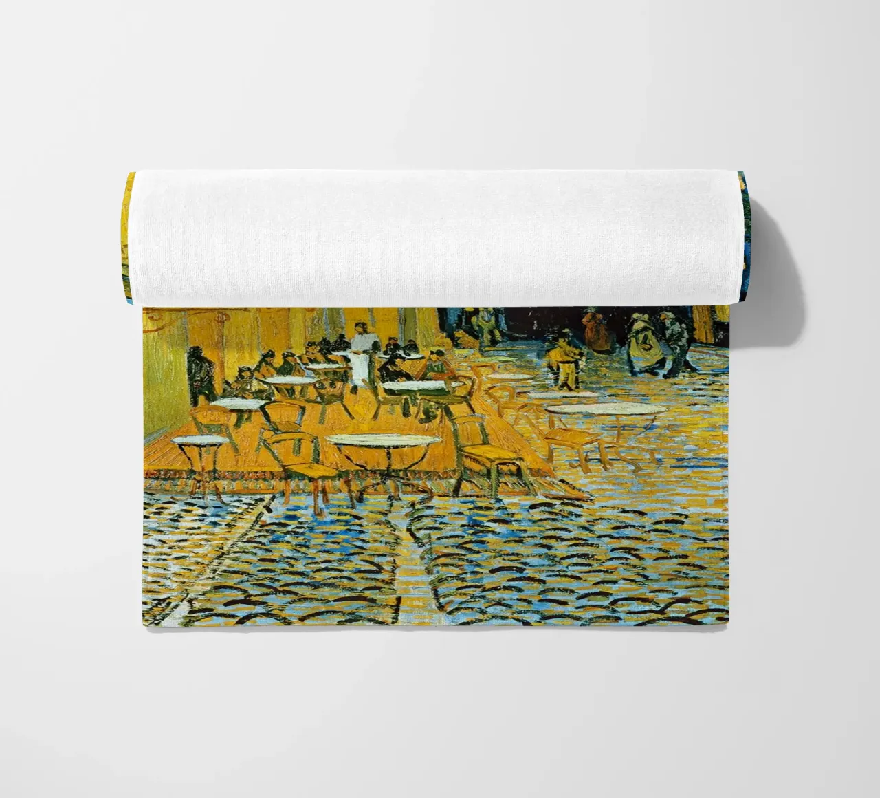 Terrazza di un caffè di notte telo mare da ashcraft shop