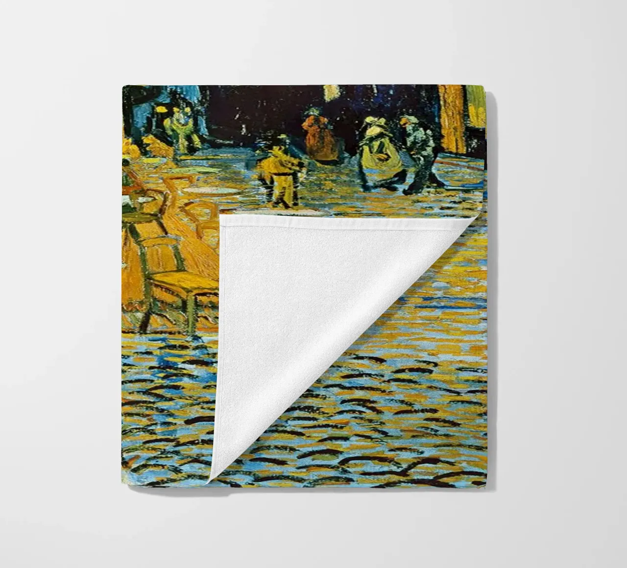 Terrazza di un caffè di notte telo mare da ashcraft shop