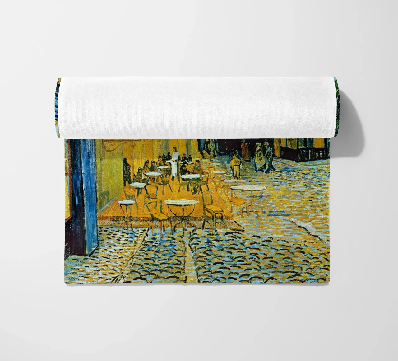 Terrazza di un caffè di notte telo mare da ashcraft shop