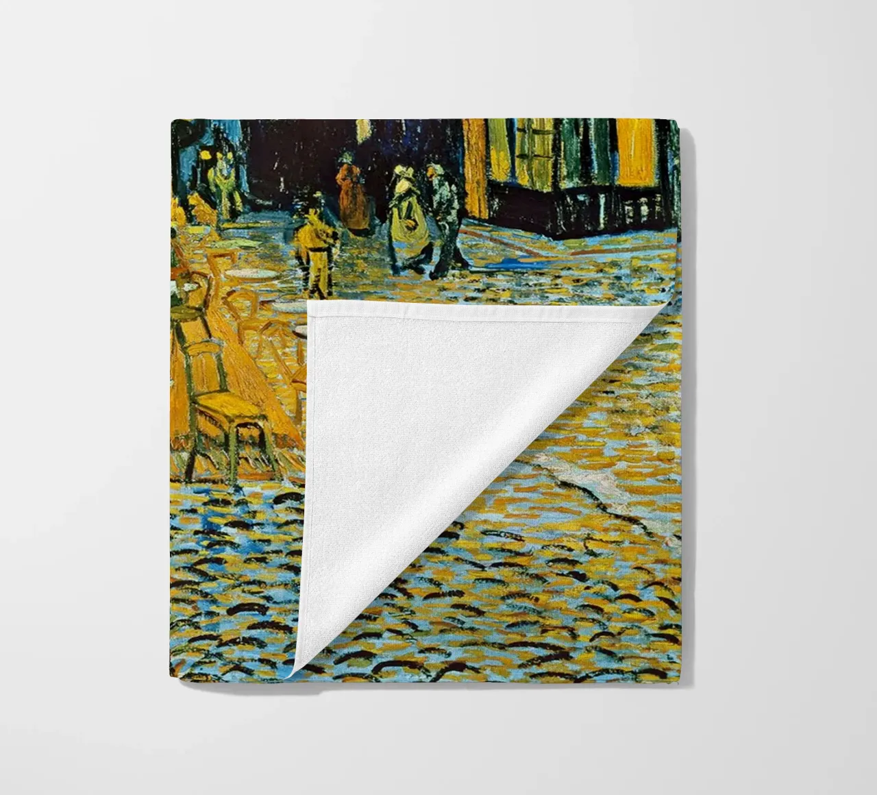 Terrazza di un caffè di notte telo mare da ashcraft shop