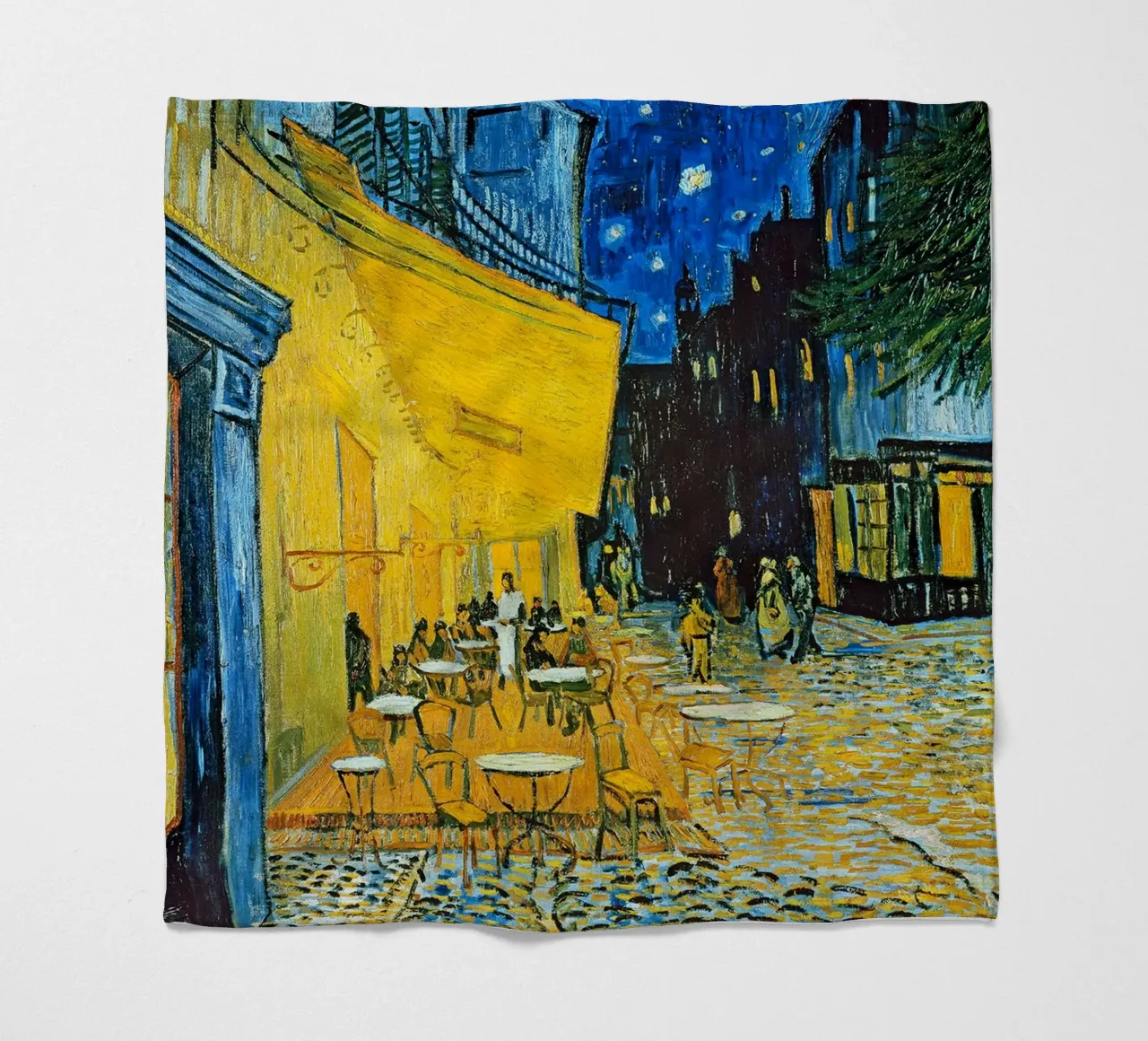 Terrazza di un caffè di notte coperta in pile da ashcraft shop