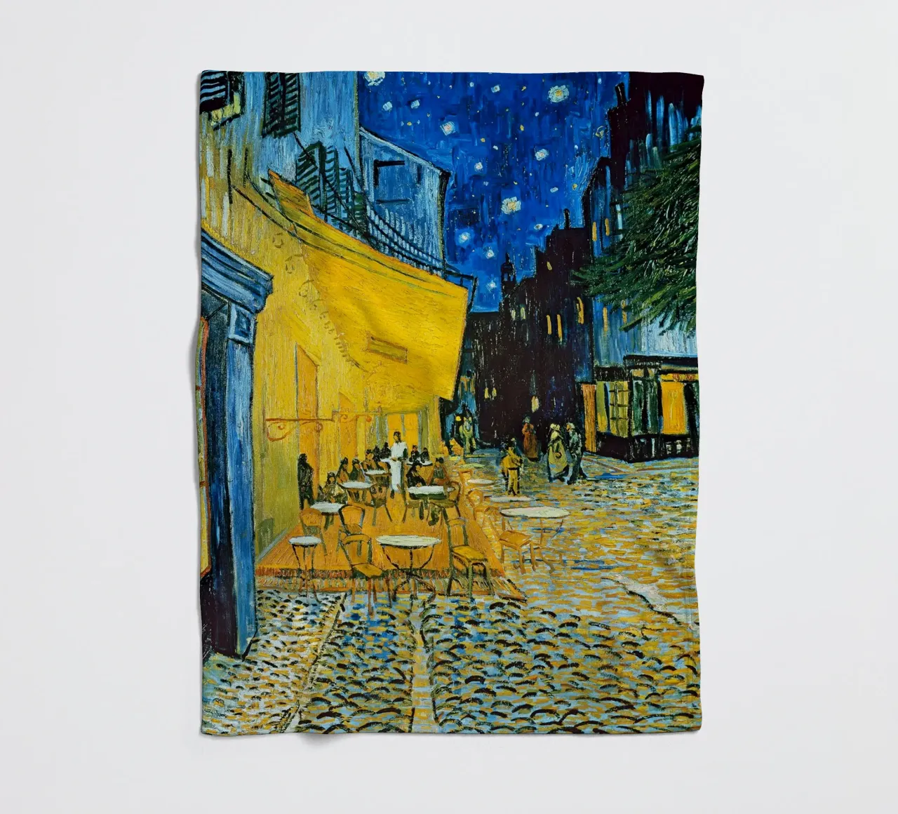 Terrazza di un caffè di notte coperta in pile da ashcraft shop