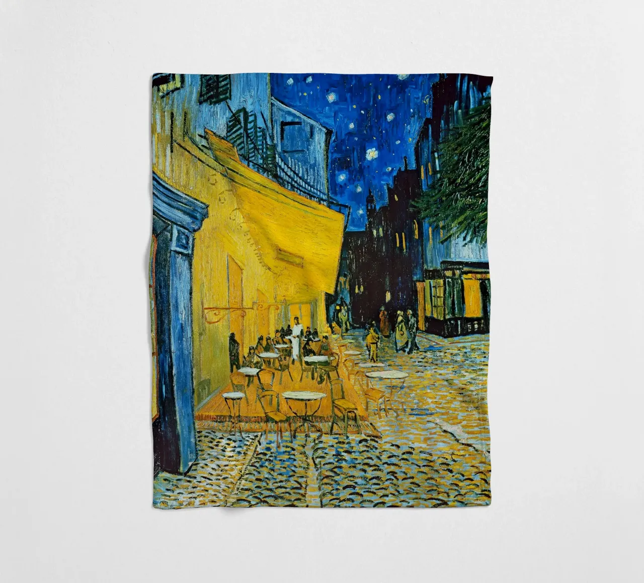 Terrazza di un caffè di notte coperta in pile da ashcraft shop