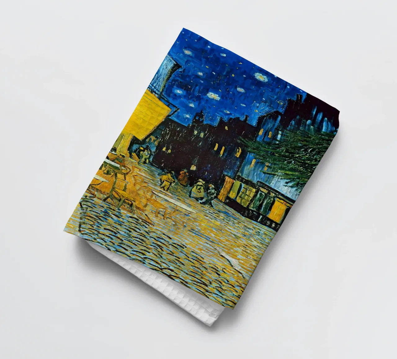 Terrazza di un caffè di notte canovaccio da cucina da ashcraft shop