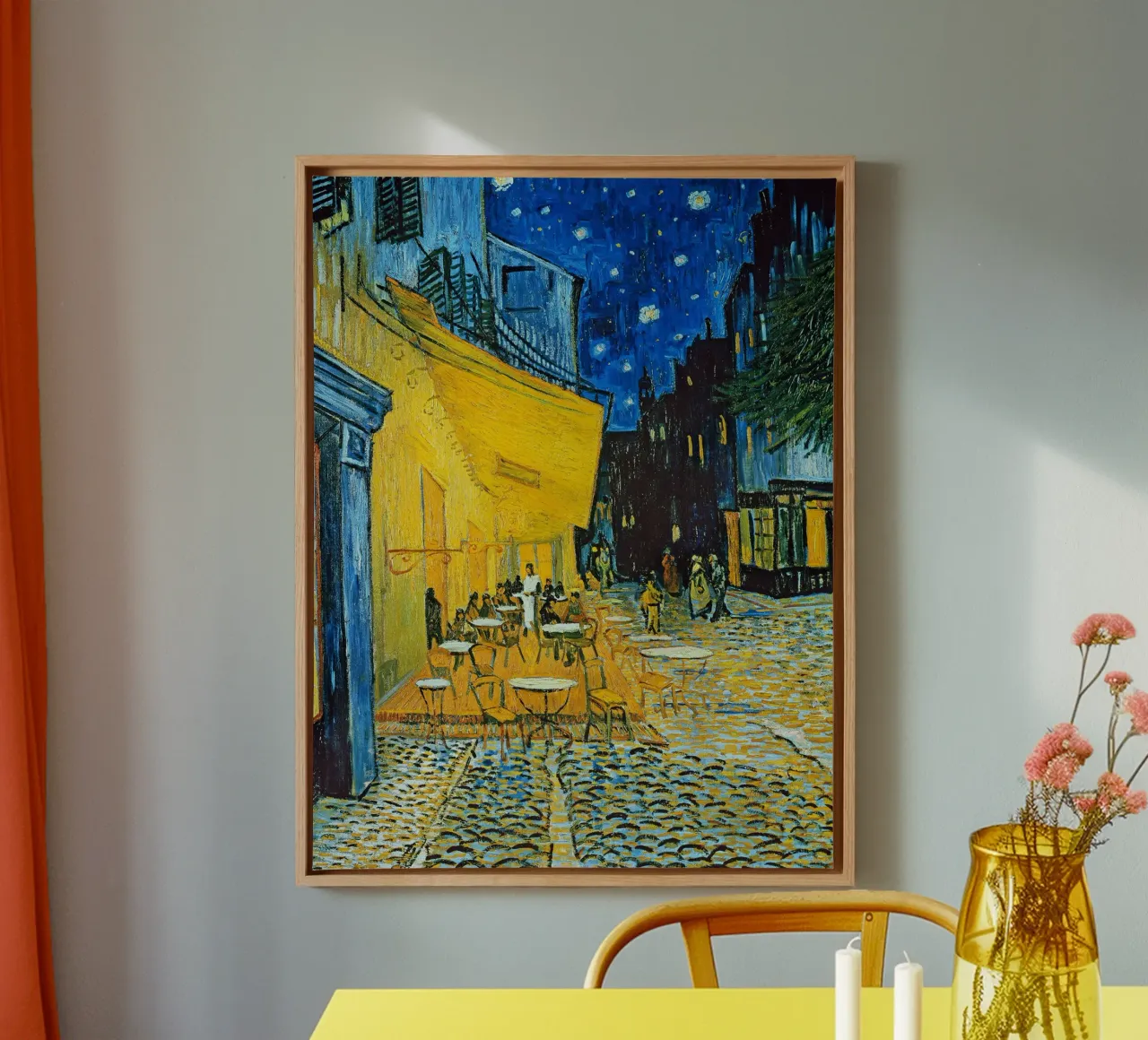 Terrazza di un caffè di notte tela da ashcraft shop