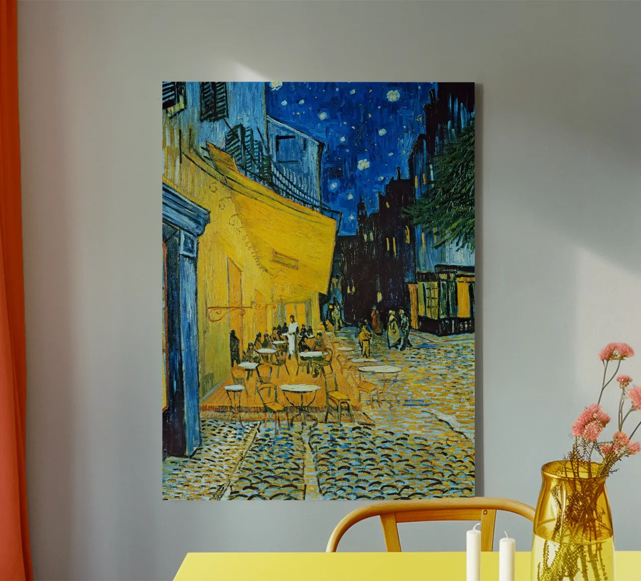 Terrazza di un caffè di notte tela da ashcraft shop