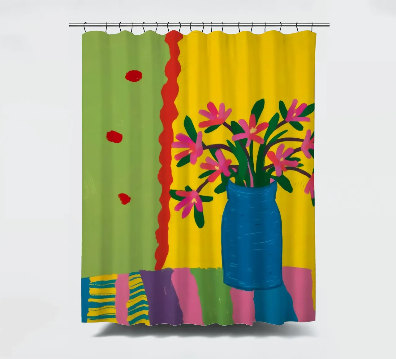 Rainbow Rug Blooms shower curtain by Tiga Bersama