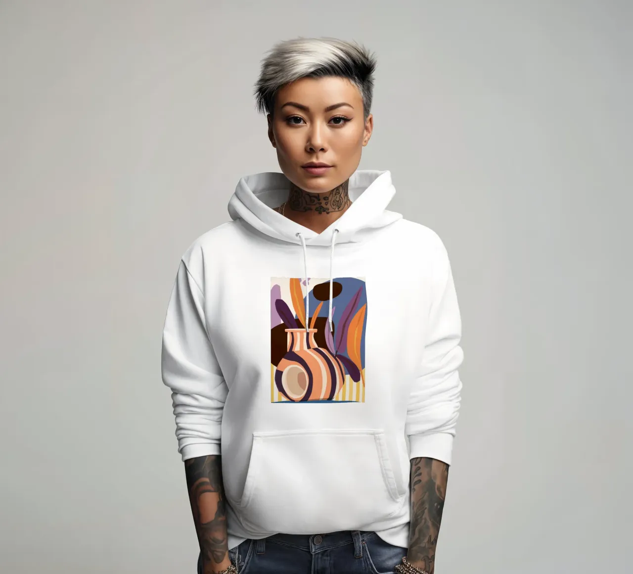 Jarrón abstracto Swirl sudadera con capucha de Tiga Bersama