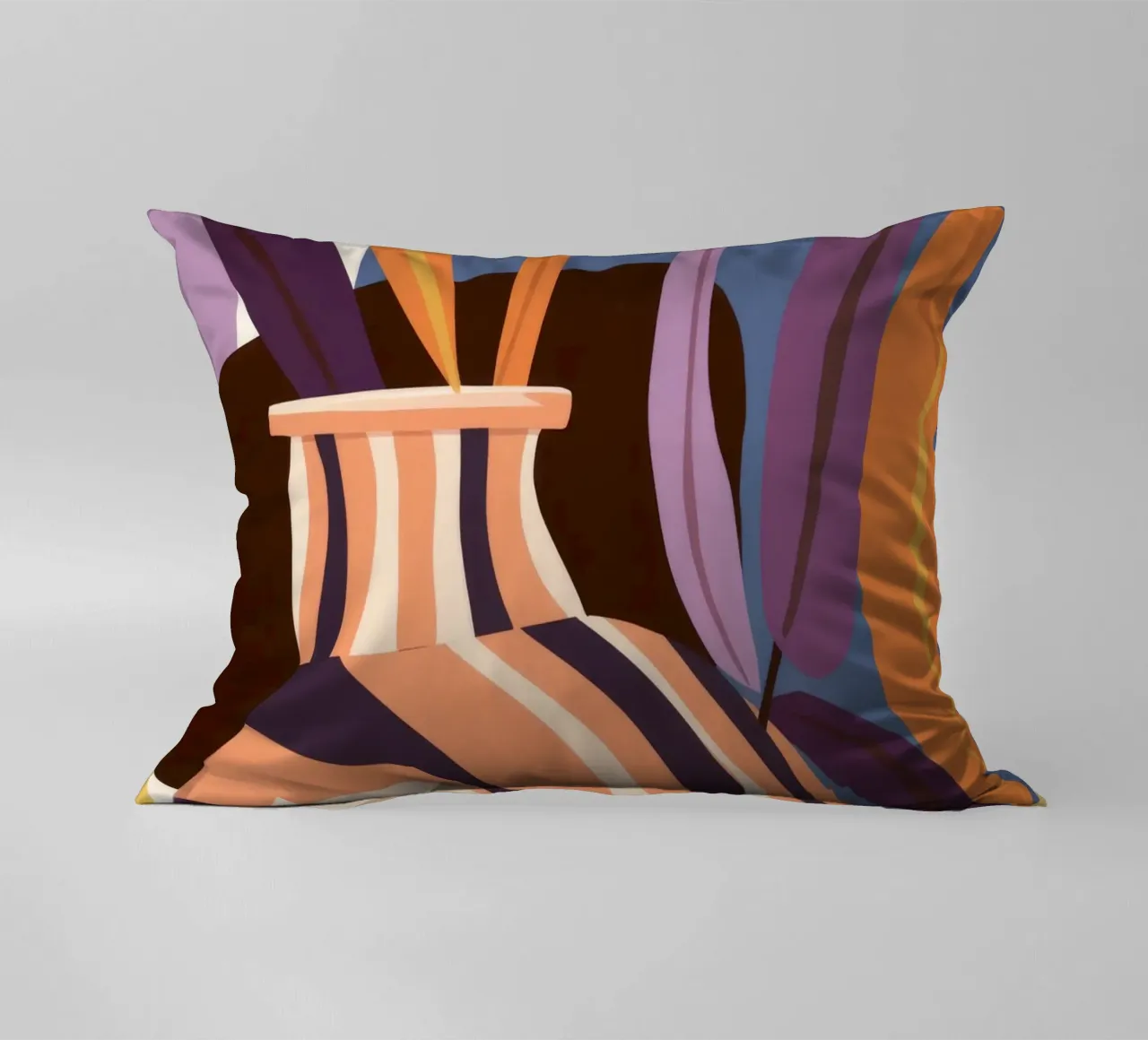 Abstract Vase Swirl decorative cushion by Tiga Bersama