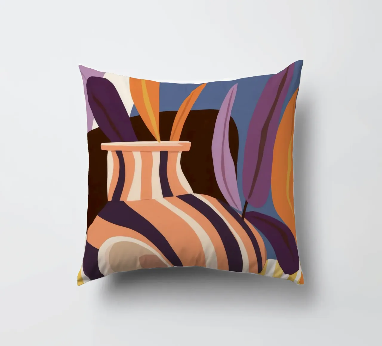 Abstract Vase Swirl decorative cushion by Tiga Bersama