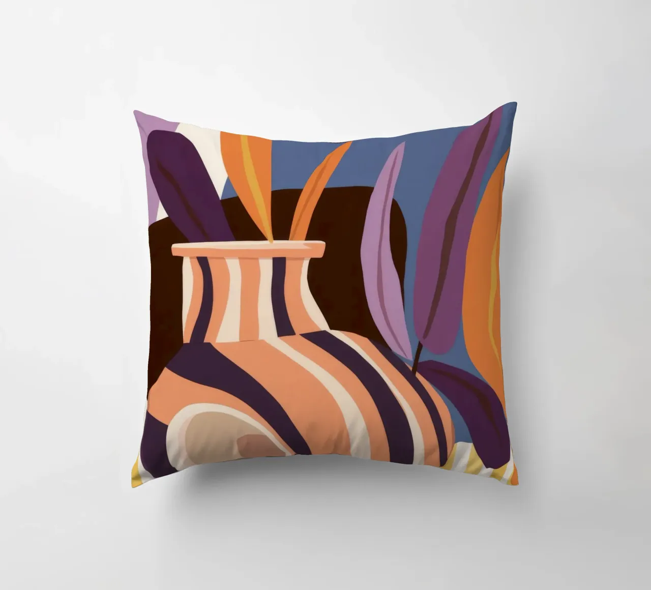 Abstract Vase Swirl decorative cushion by Tiga Bersama