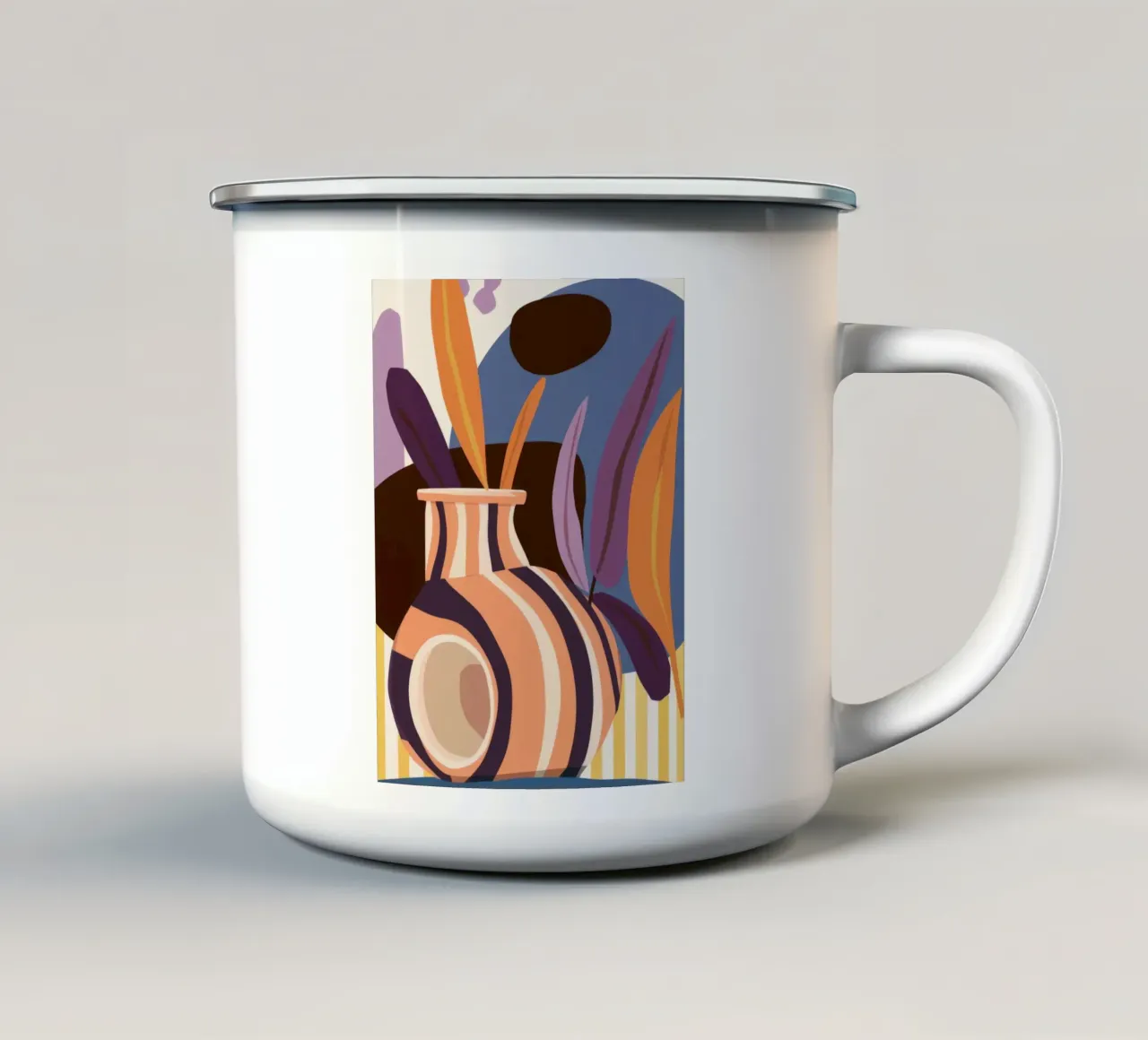 Vaso astratto a vortice tazza in smalto da Tiga Bersama