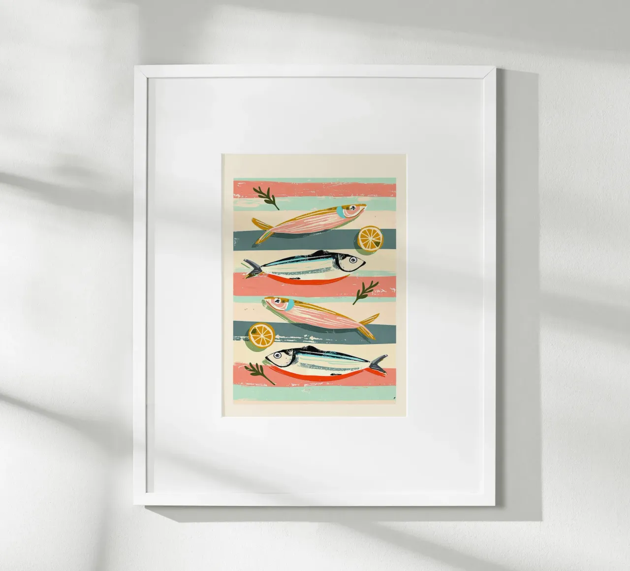Sardines on Stripes Poster von Nadjaa