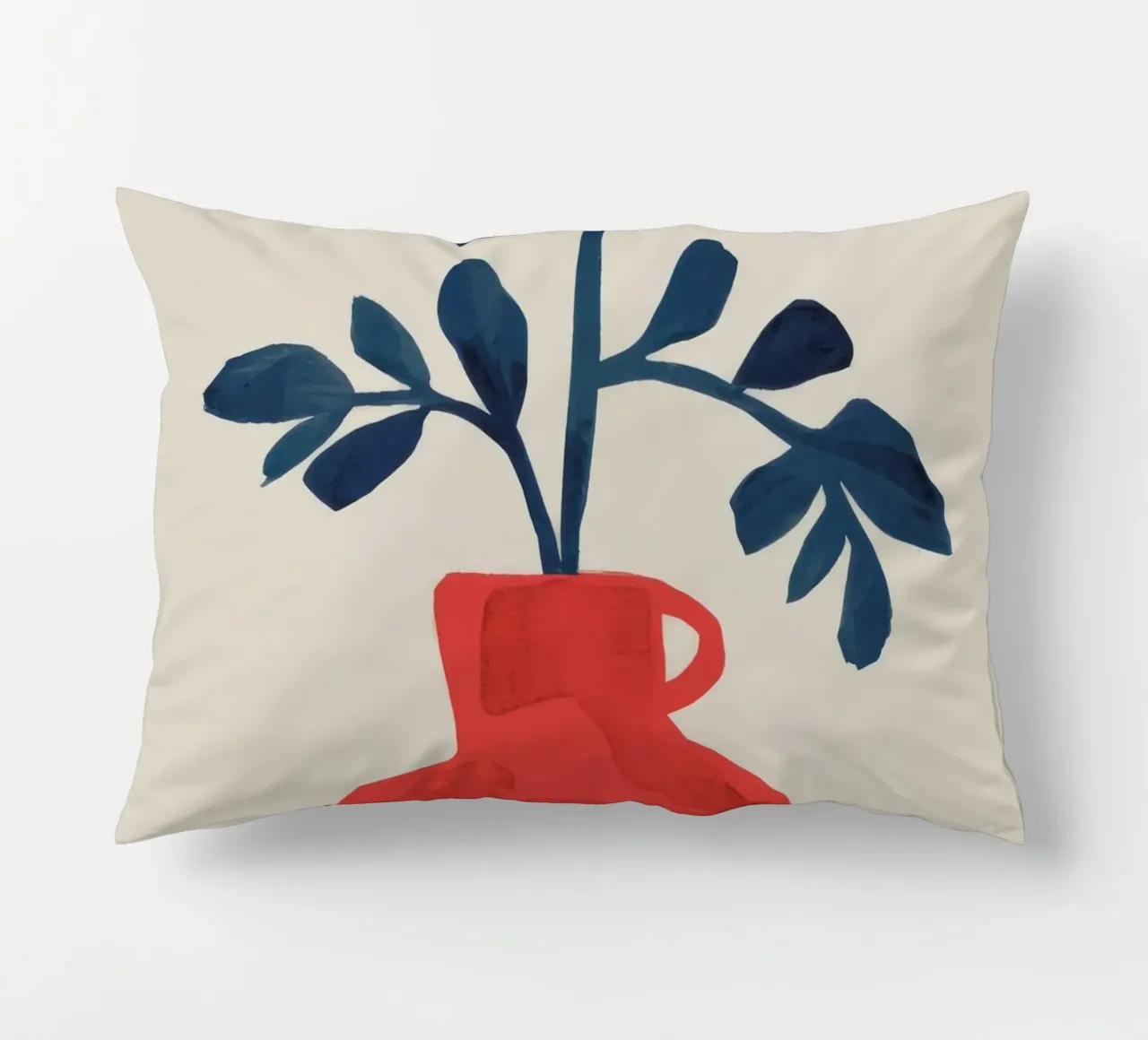 Red Vase Foliage decorative cushion by Tiga Bersama