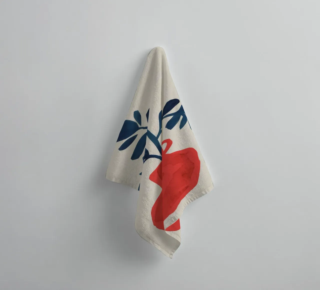 Rood vaasblad badhanddoek van Tiga Bersama