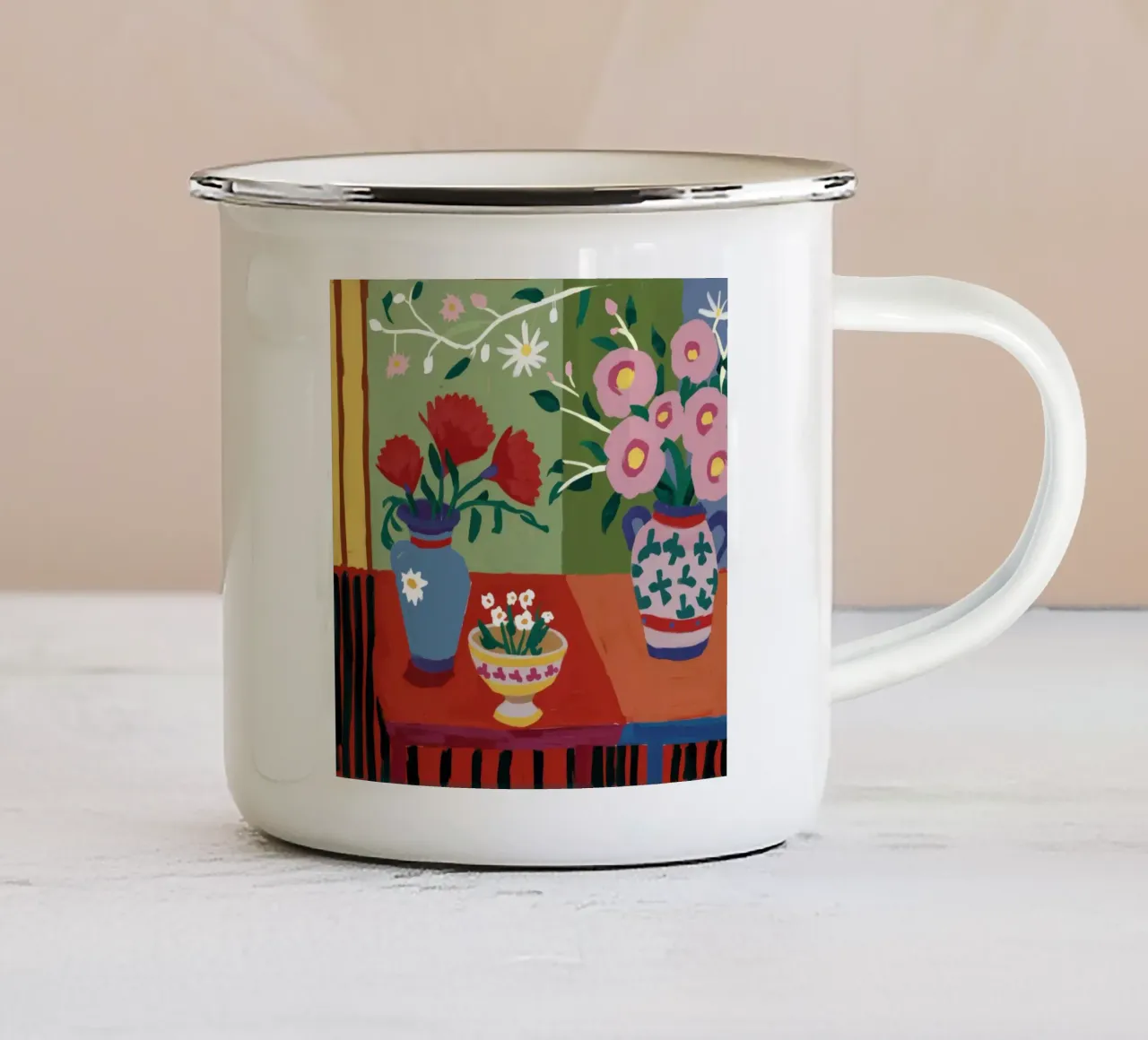 Tavolo da giardino tazza in smalto da Fable Tempa
