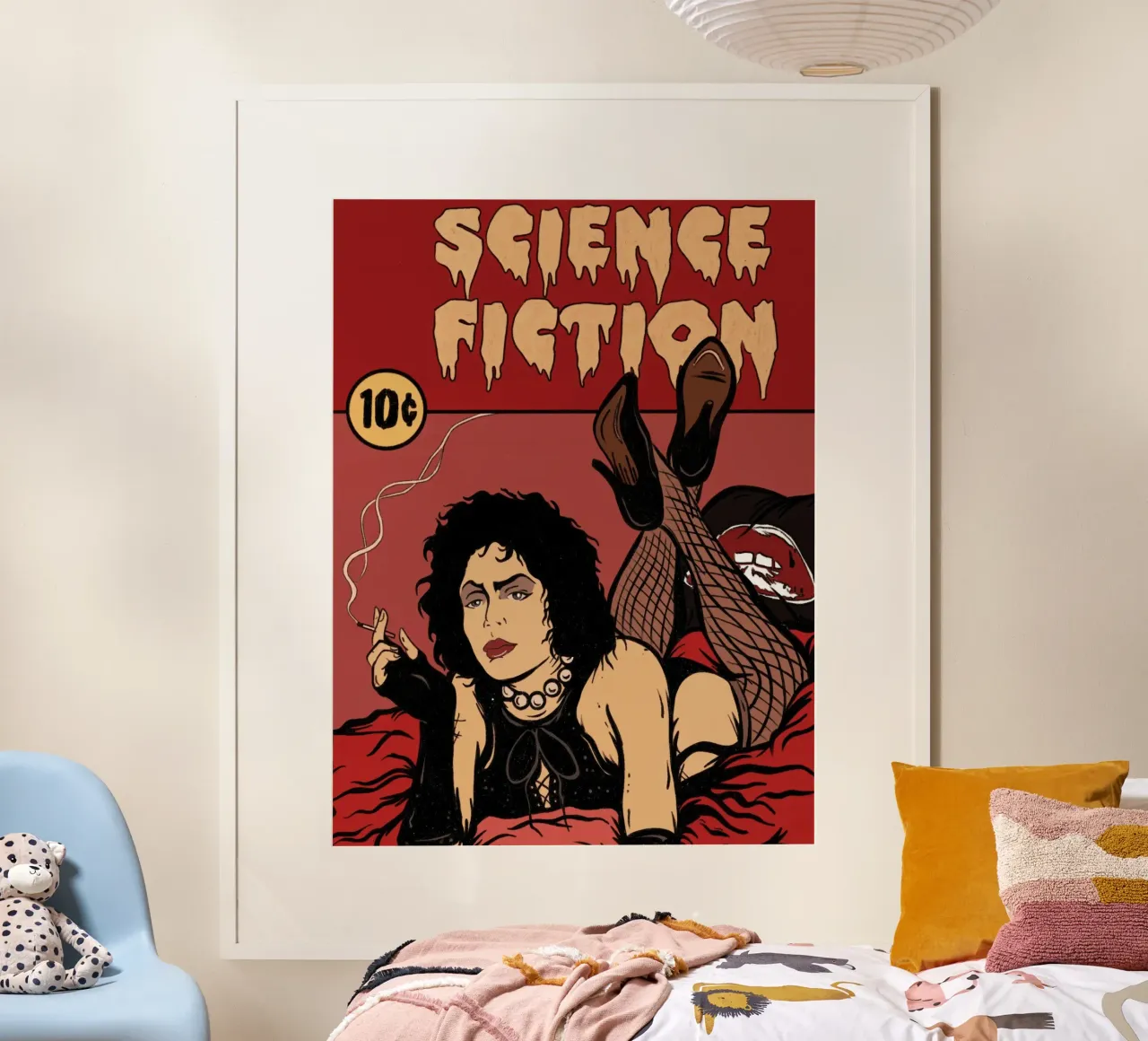 Frank N Furter x Pulp Fiction poster con telaio in alluminio da lucasmeier