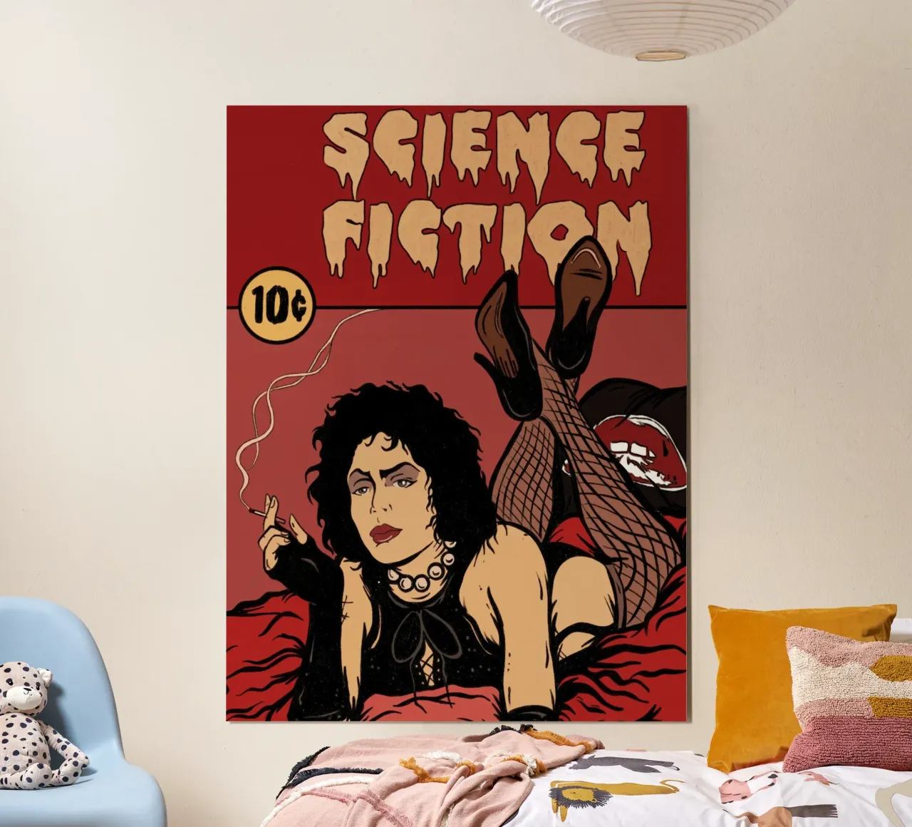 Frank N Furter x Pulp Fiction poster con telaio in alluminio da lucasmeier