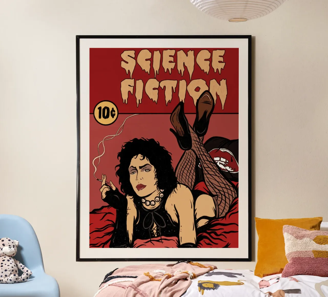 Frank N Furter x Pulp Fiction poster con telaio in alluminio da lucasmeier