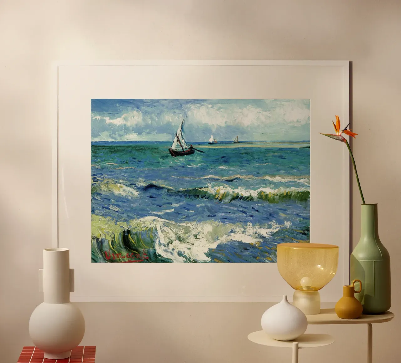 Das Meer in Saintes-Maries-de-la-Mer Poster von ashcraft shop