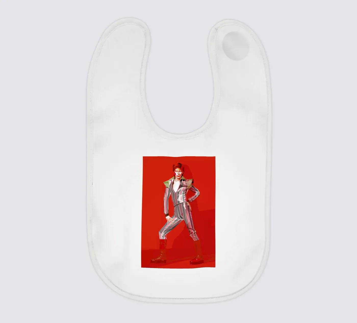 David Bowie baby bib by Agnes KR Patience