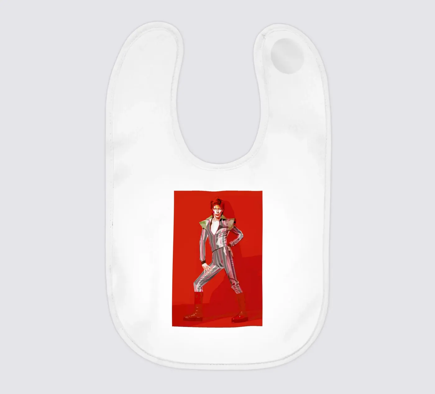 David Bowie baby bib by Agnes KR Patience