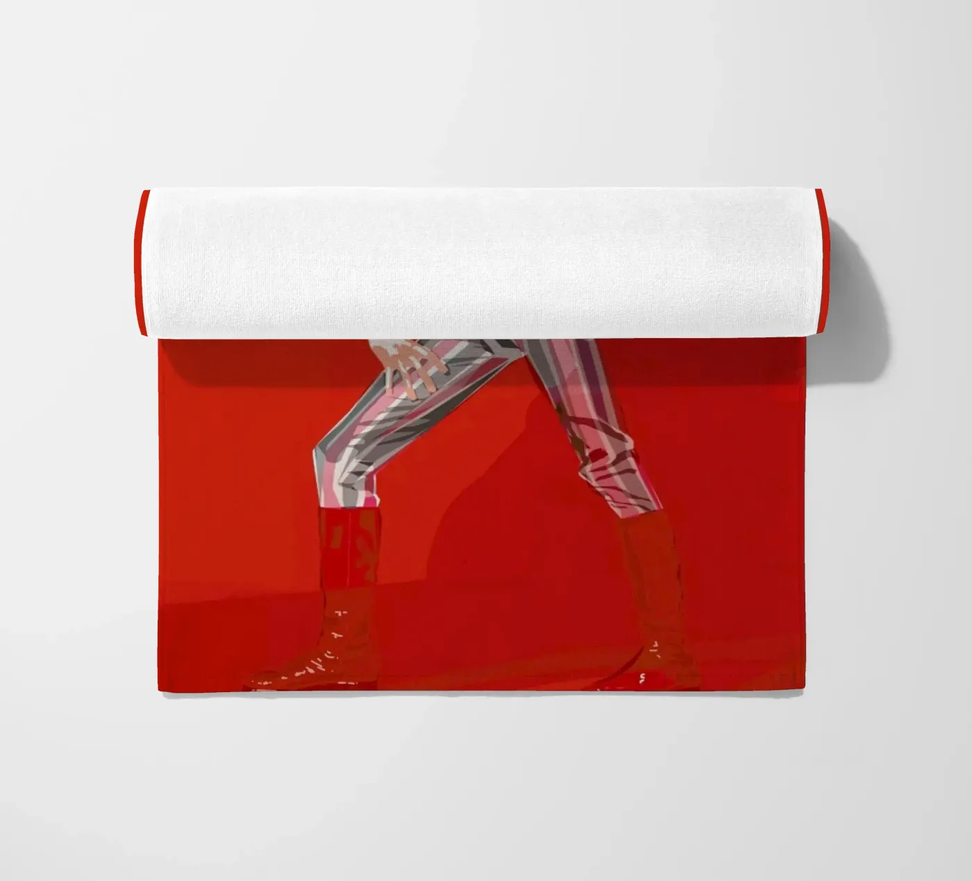 David Bowie beach towel by Agnes KR Patience