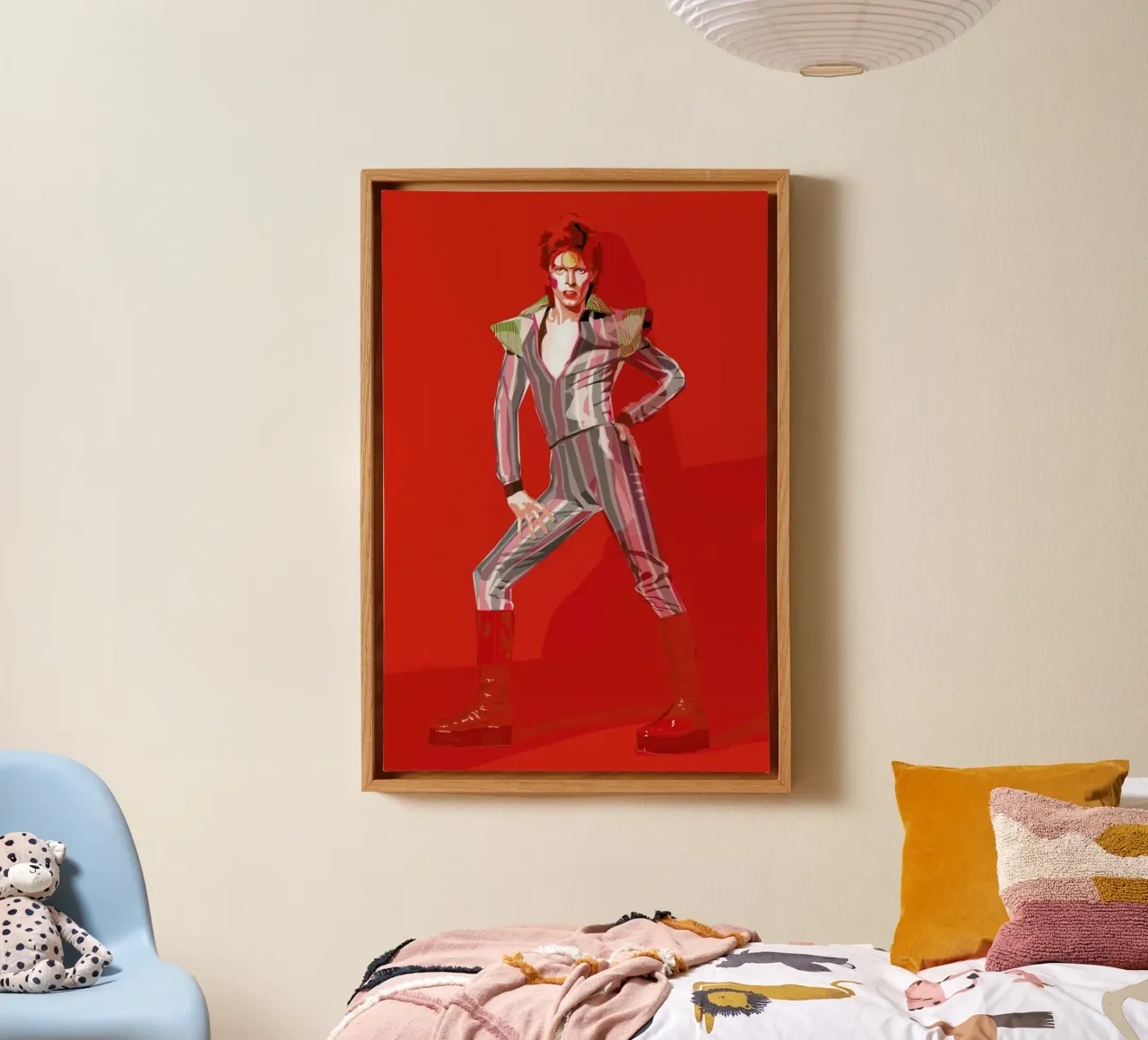 David Bowie tela con Cornice a cassetta da Agnes KR Patience