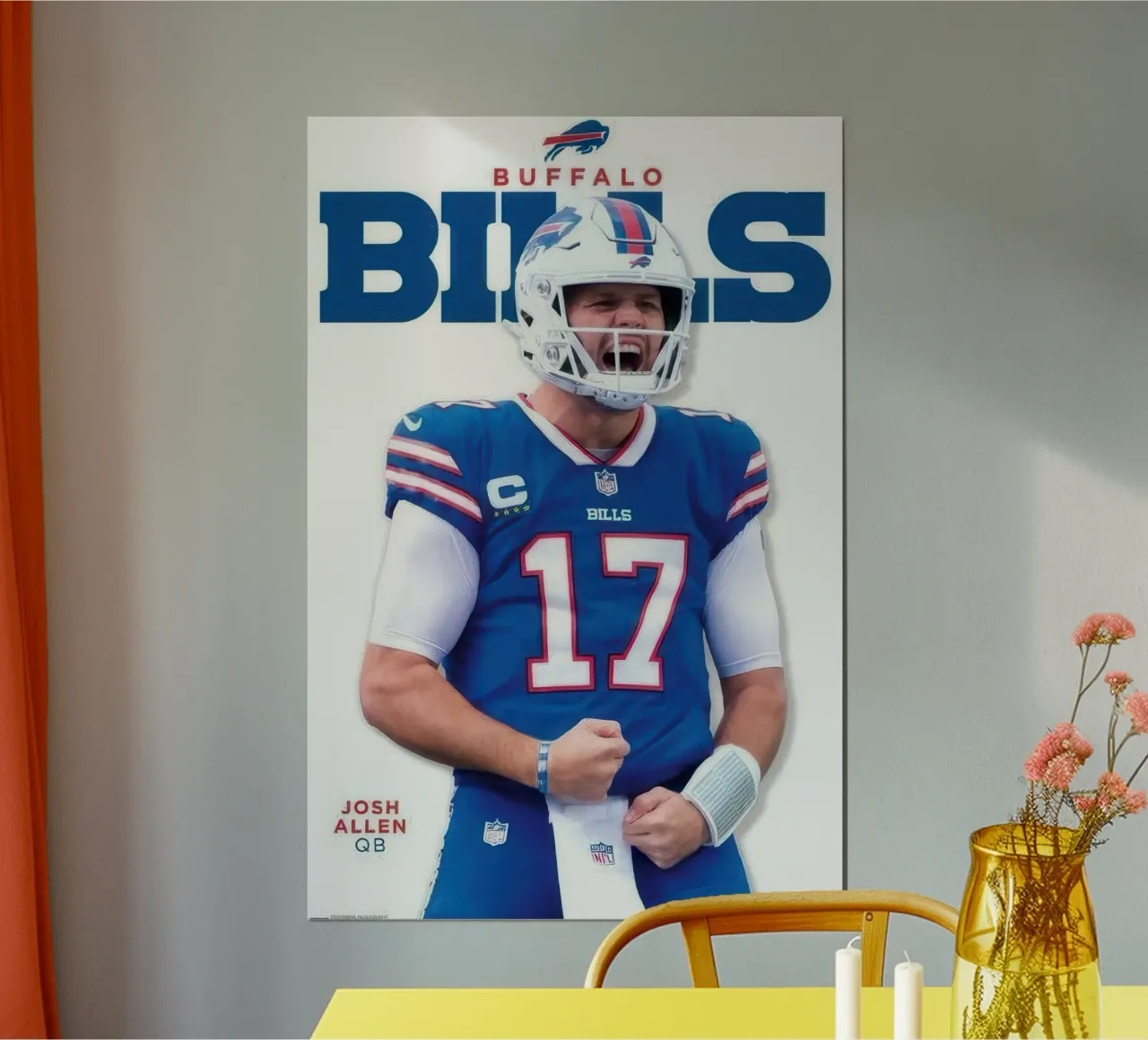 NFL Buffalo Bills - Josh Allen Feature Series 23 poster with wooden frame by nice sport