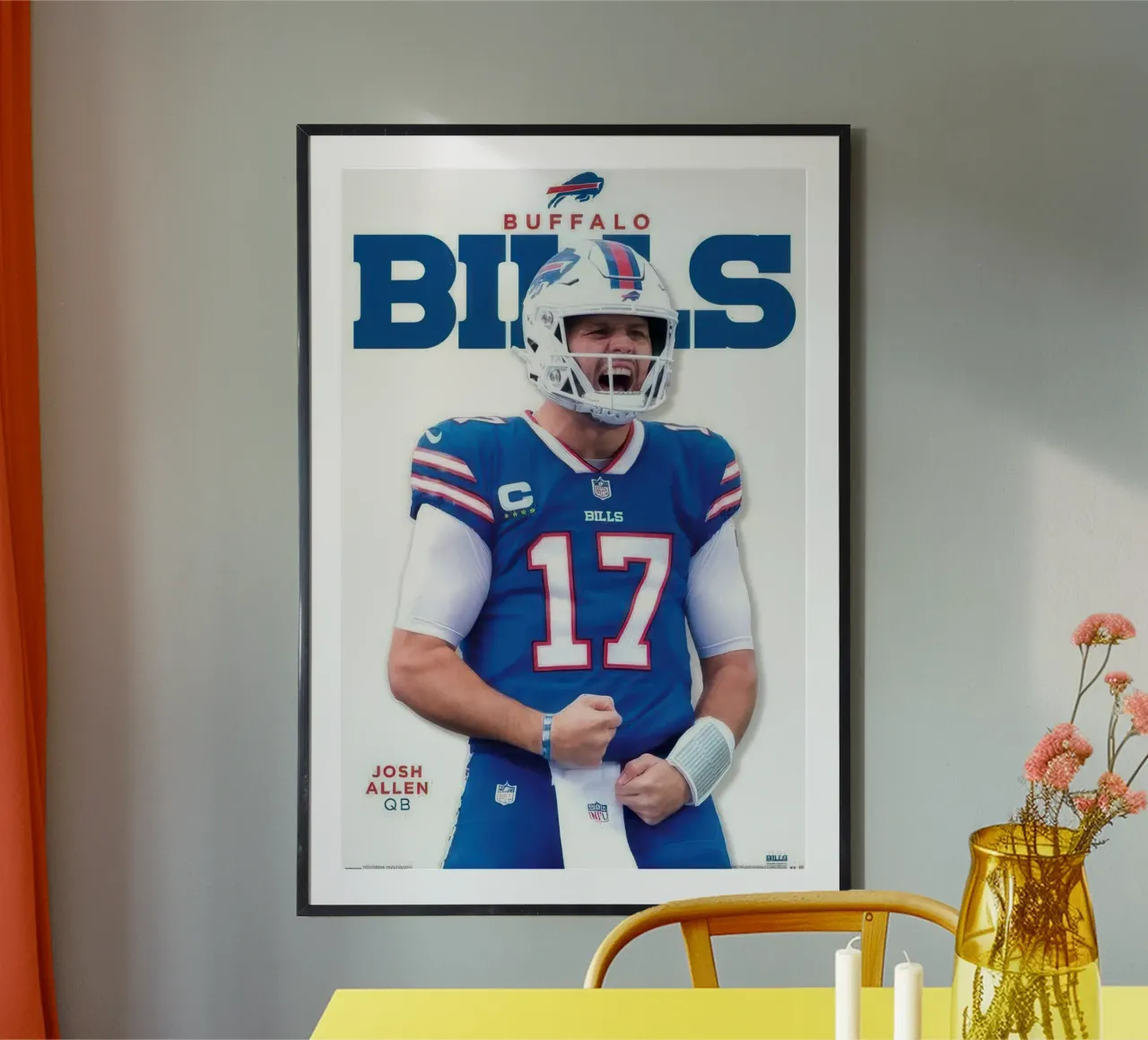 NFL Buffalo Bills - Josh Allen Feature Series 23 poster with wooden frame by nice sport