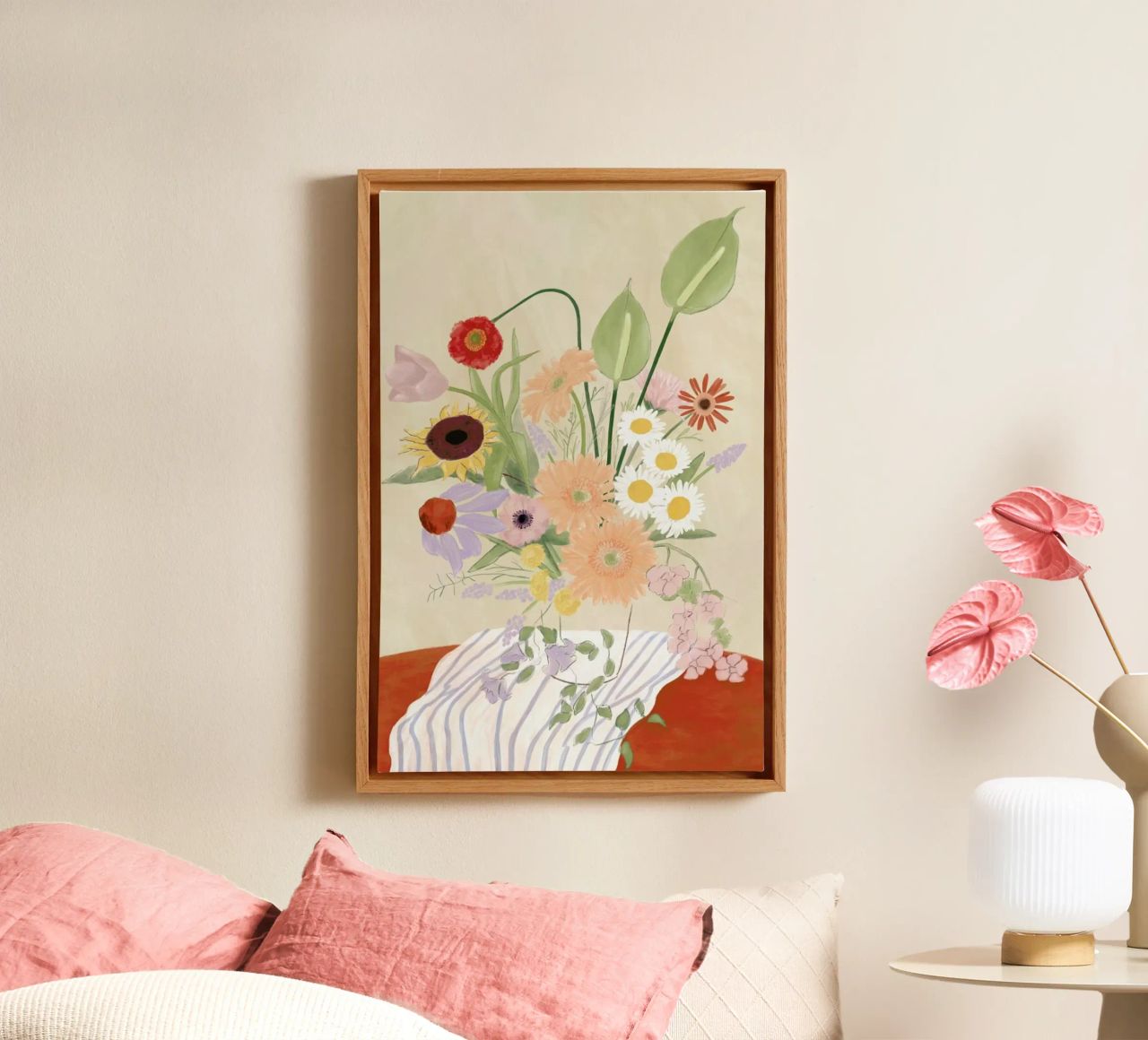 Summer Flower Bouquet Leinwand von Frauke Schyroki