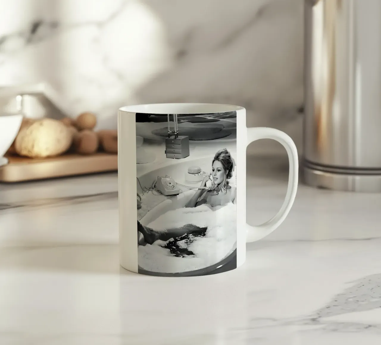 Vasca da bagno vintage tazza in ceramica da Black And White