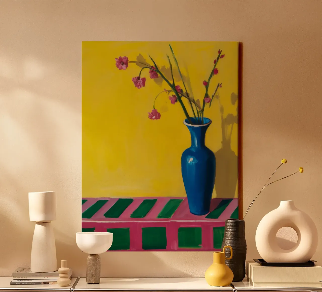 Blue Vase Spring Branch canvas by Tiga Bersama
