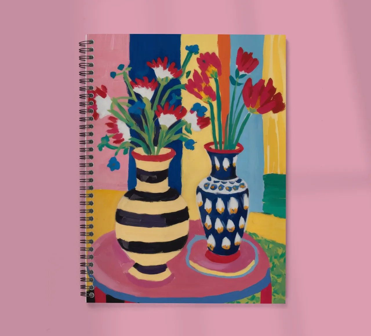 Striped Vase Duet spiral notebook by Fable Tempa