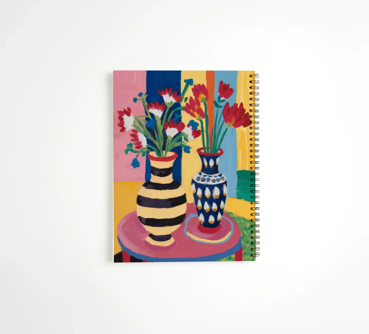 Striped Vase Duet spiral notebook by Fable Tempa