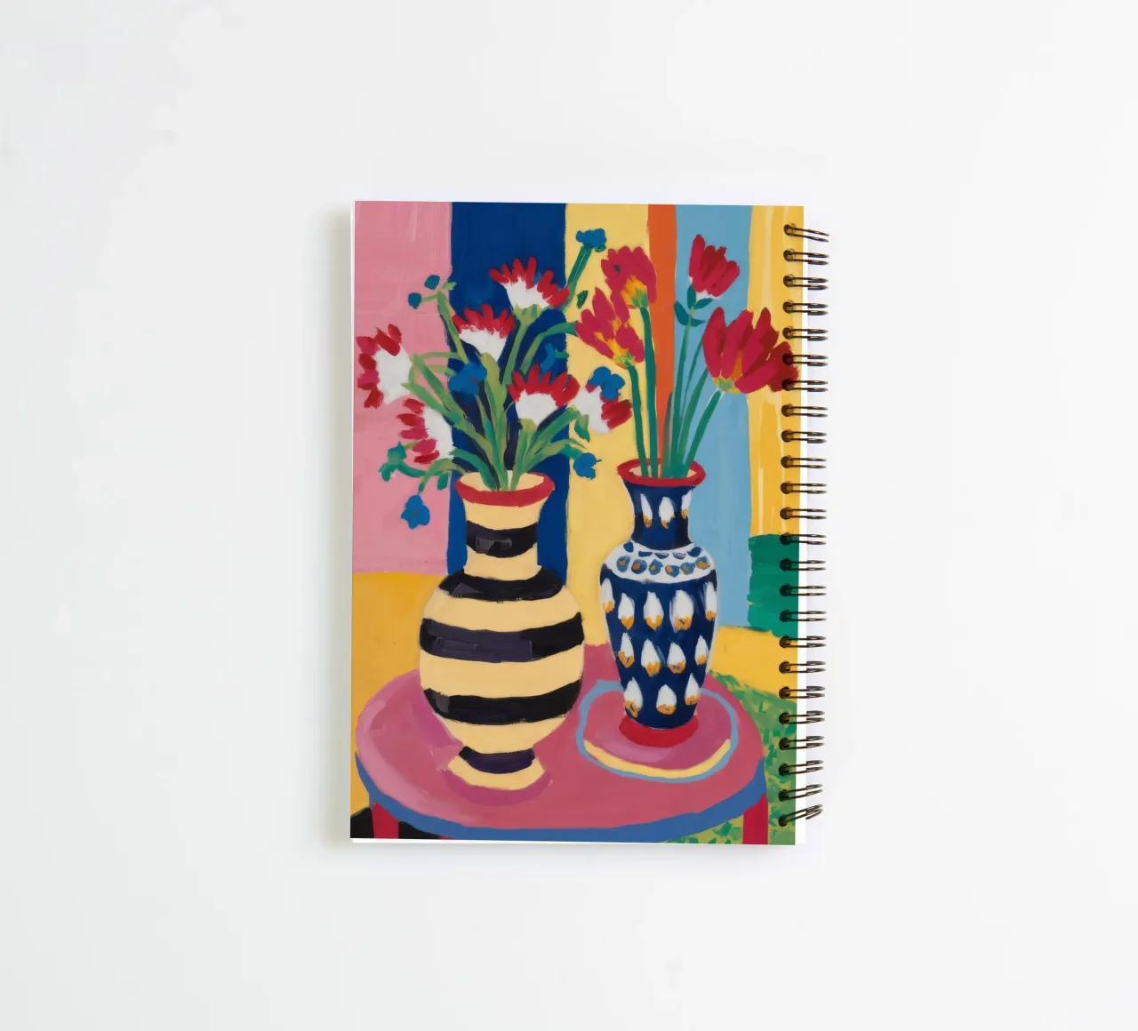 Striped Vase Duet spiral notebook by Fable Tempa