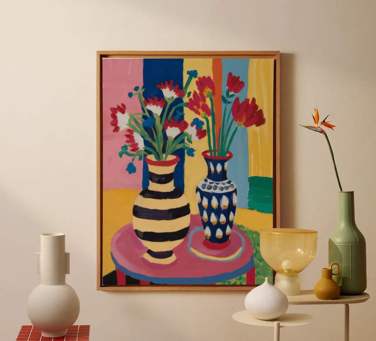 Striped Vase Duet canvas by Fable Tempa