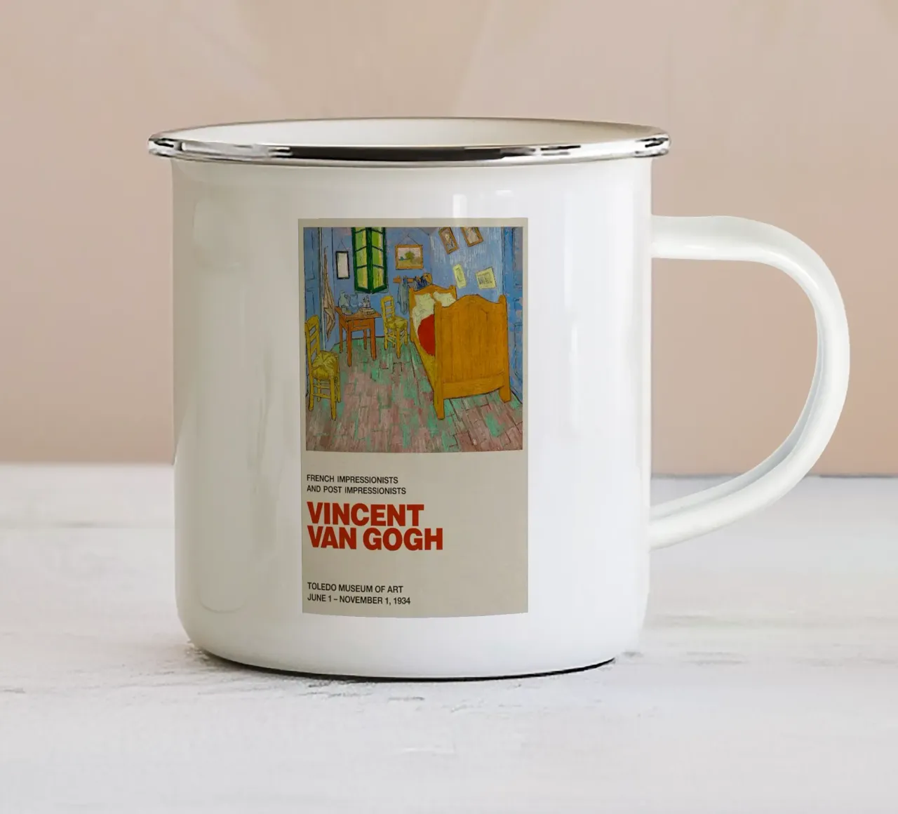 Vincent van Gogh - Camera da letto ad Arles tazza in smalto da ashcraft shop