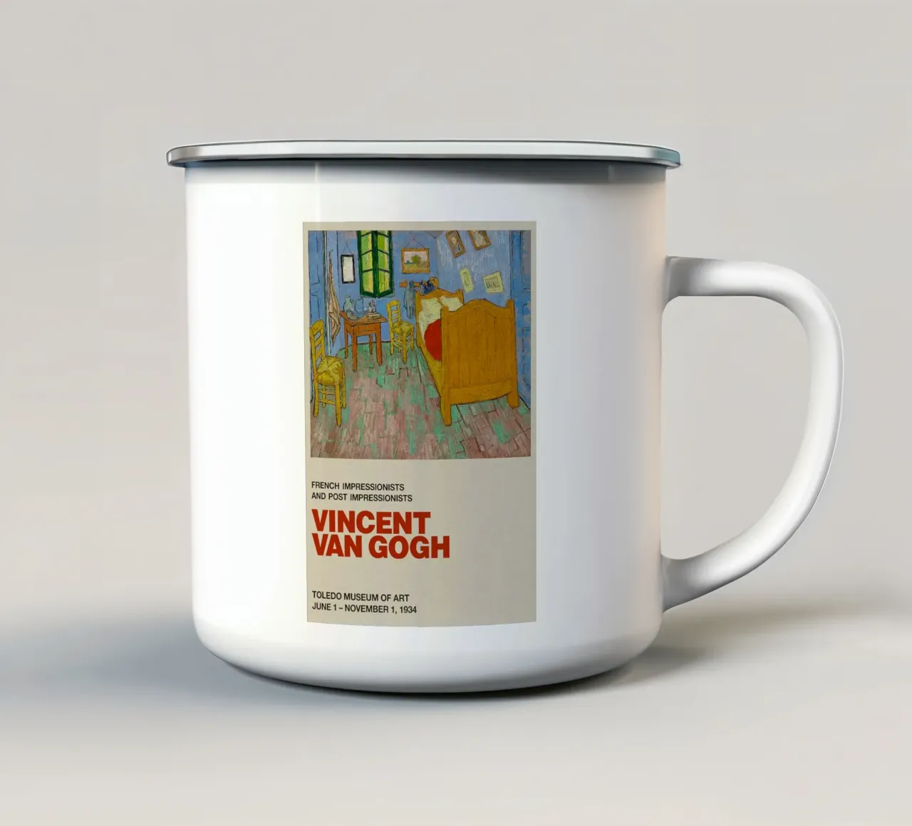 Vincent van Gogh - Camera da letto ad Arles tazza in smalto da ashcraft shop