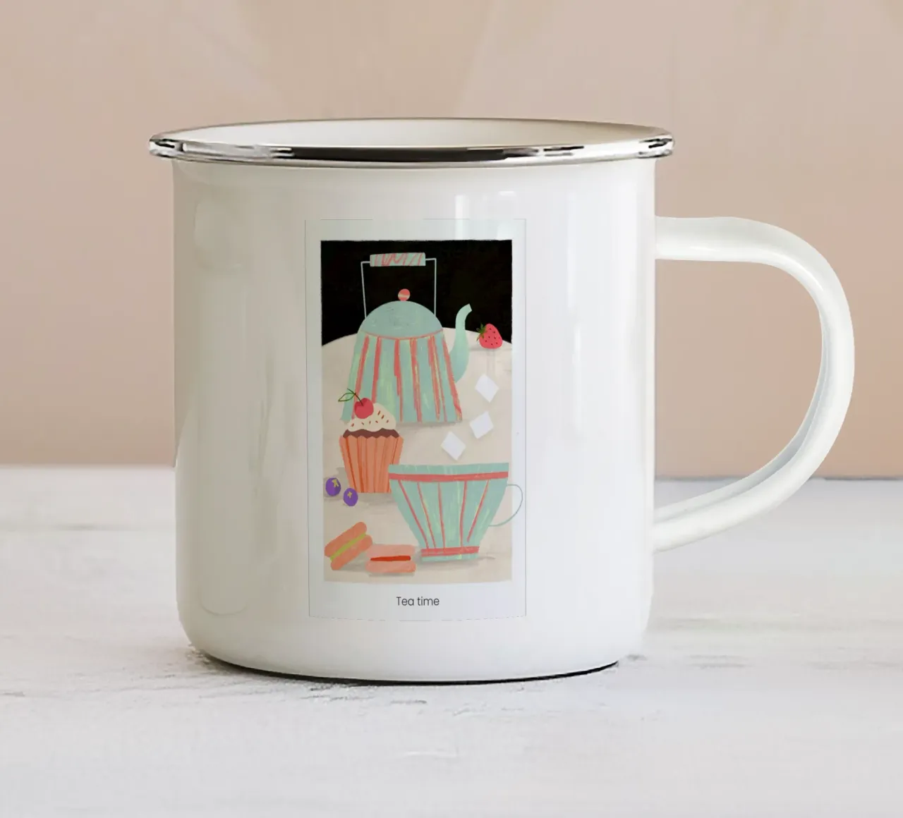 Tea Time tazza in smalto da Studio One