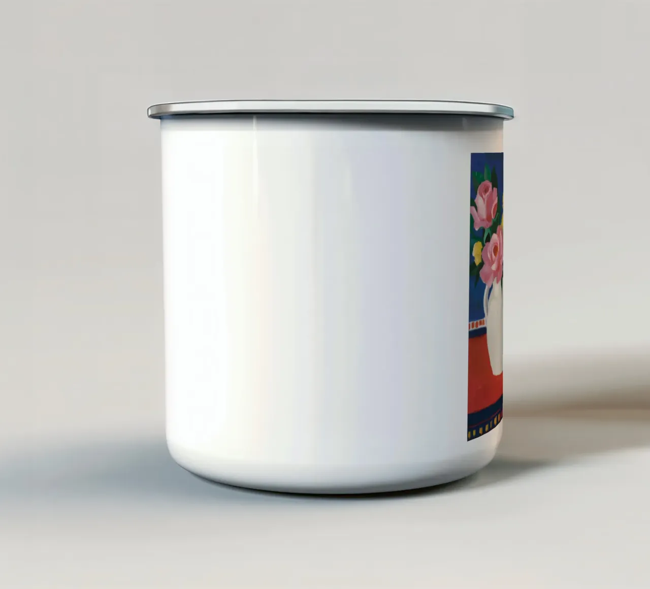 Pivoine et pomme verte mug en émail de Fable Tempa