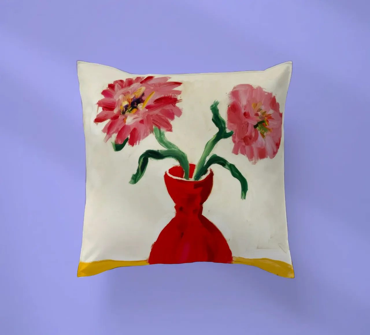 Papaveri in vaso rosso cuscino da Tiga Bersama