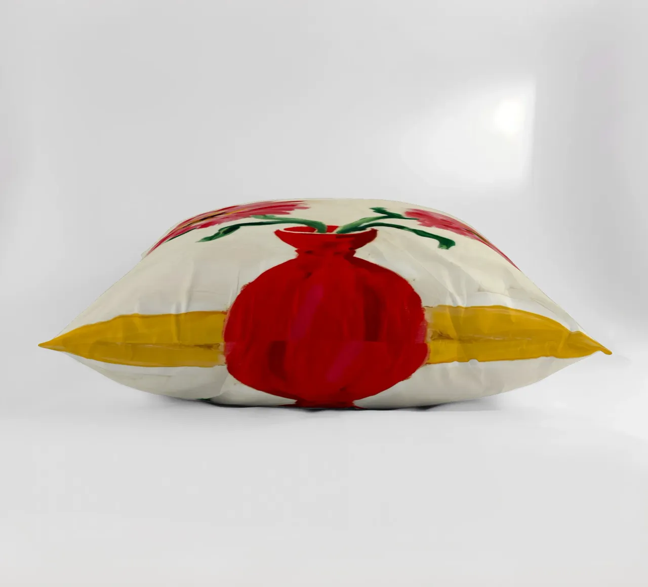 Papaveri in vaso rosso cuscino da Tiga Bersama