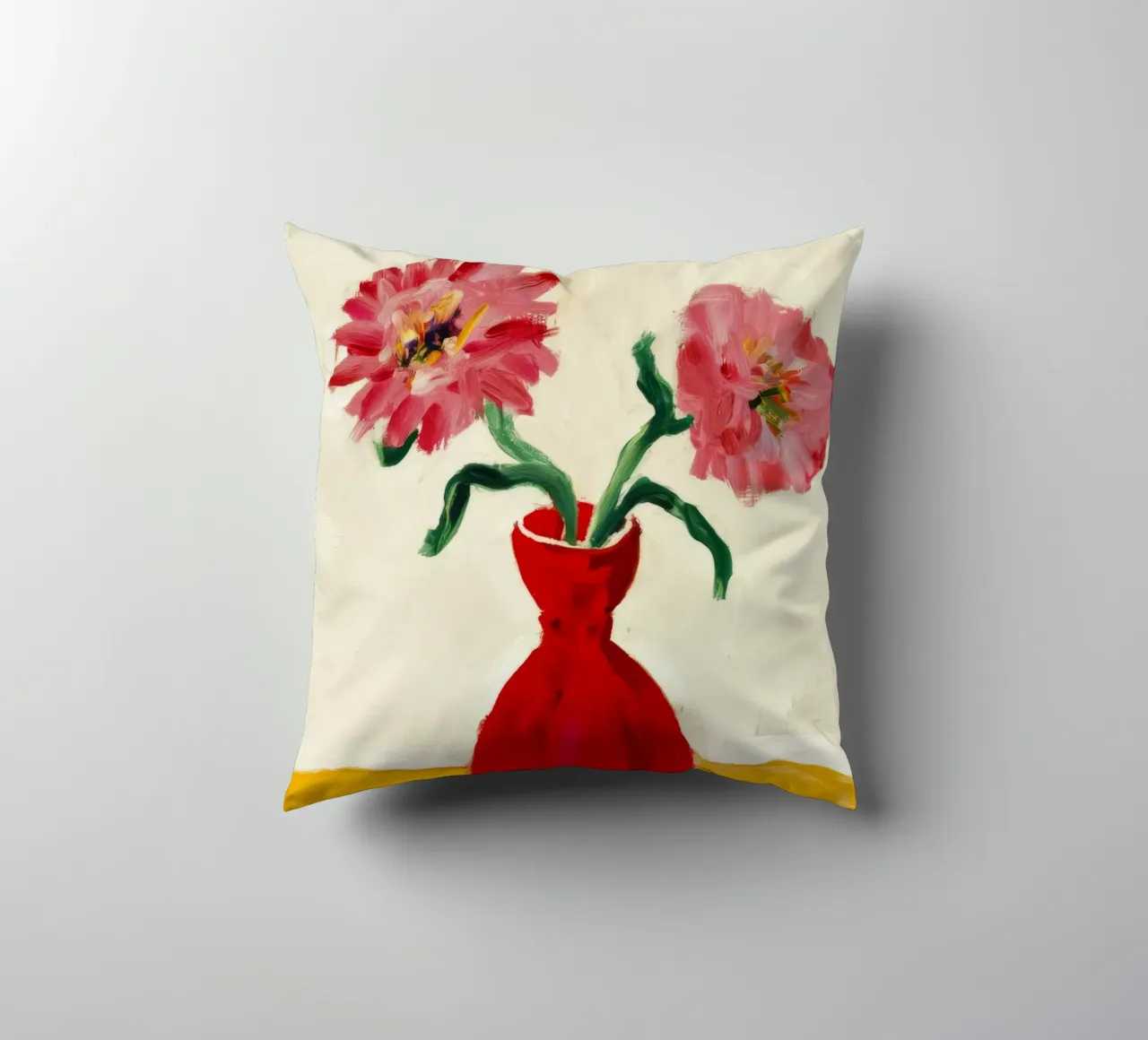 Papaveri in vaso rosso cuscino da Tiga Bersama