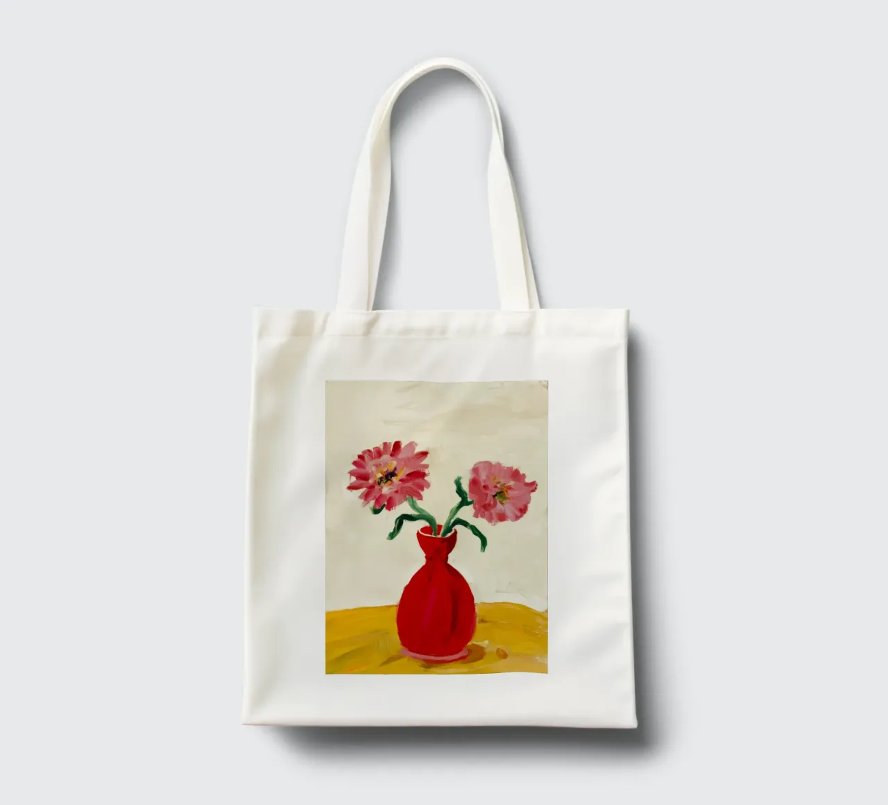 Papaveri in vaso rosso borsa in juta da Tiga Bersama